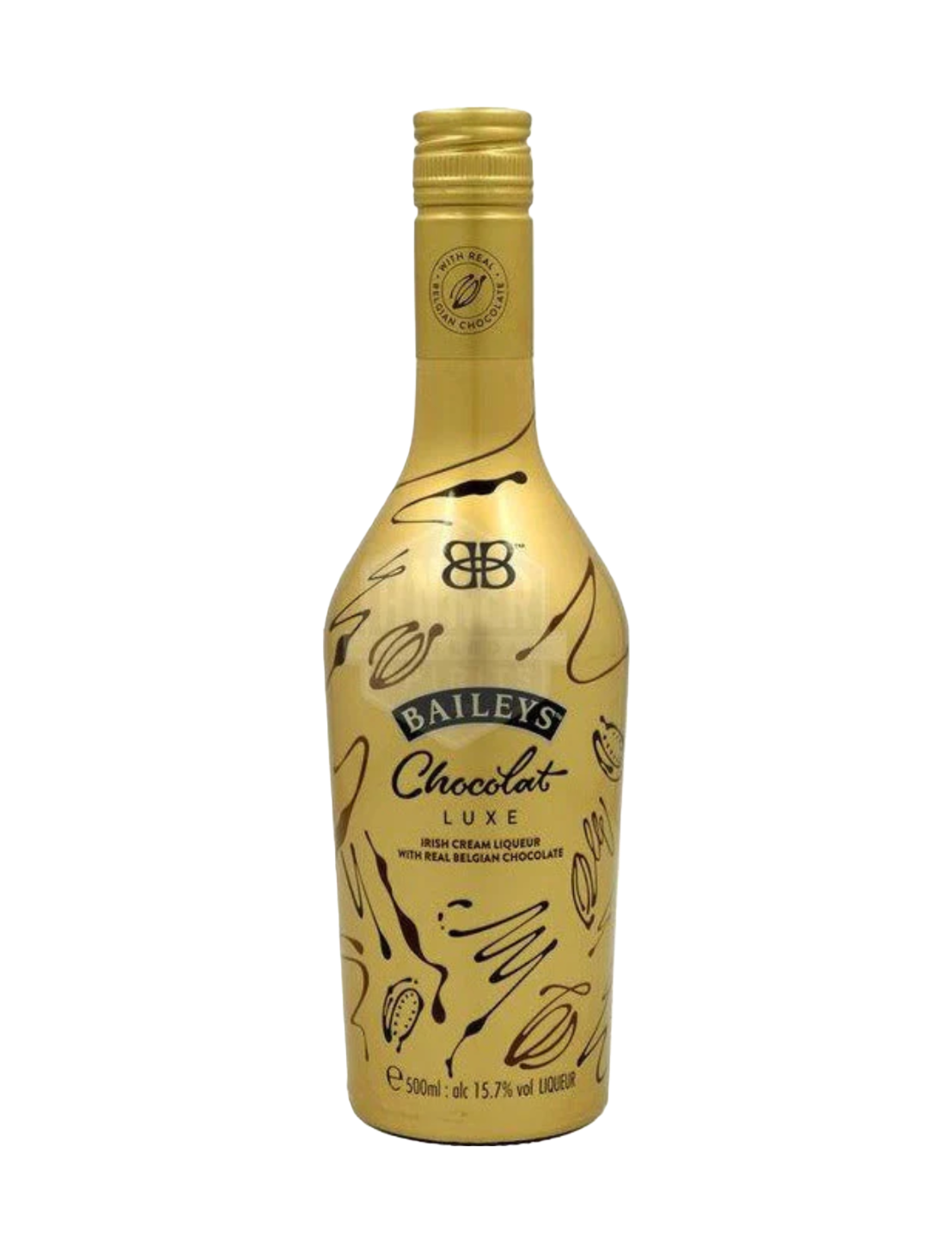 Irresistibly indulgent Baileys Chocolate Liqueur in a gleaming gold bottle, brimming with decadent flavor.