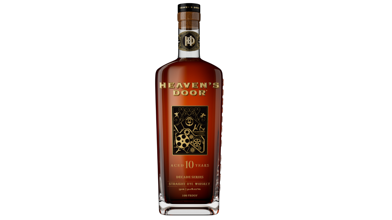 A bottle of Heaven’s Door Decade Series Release #02, a phenomenal celebrity whiskey
