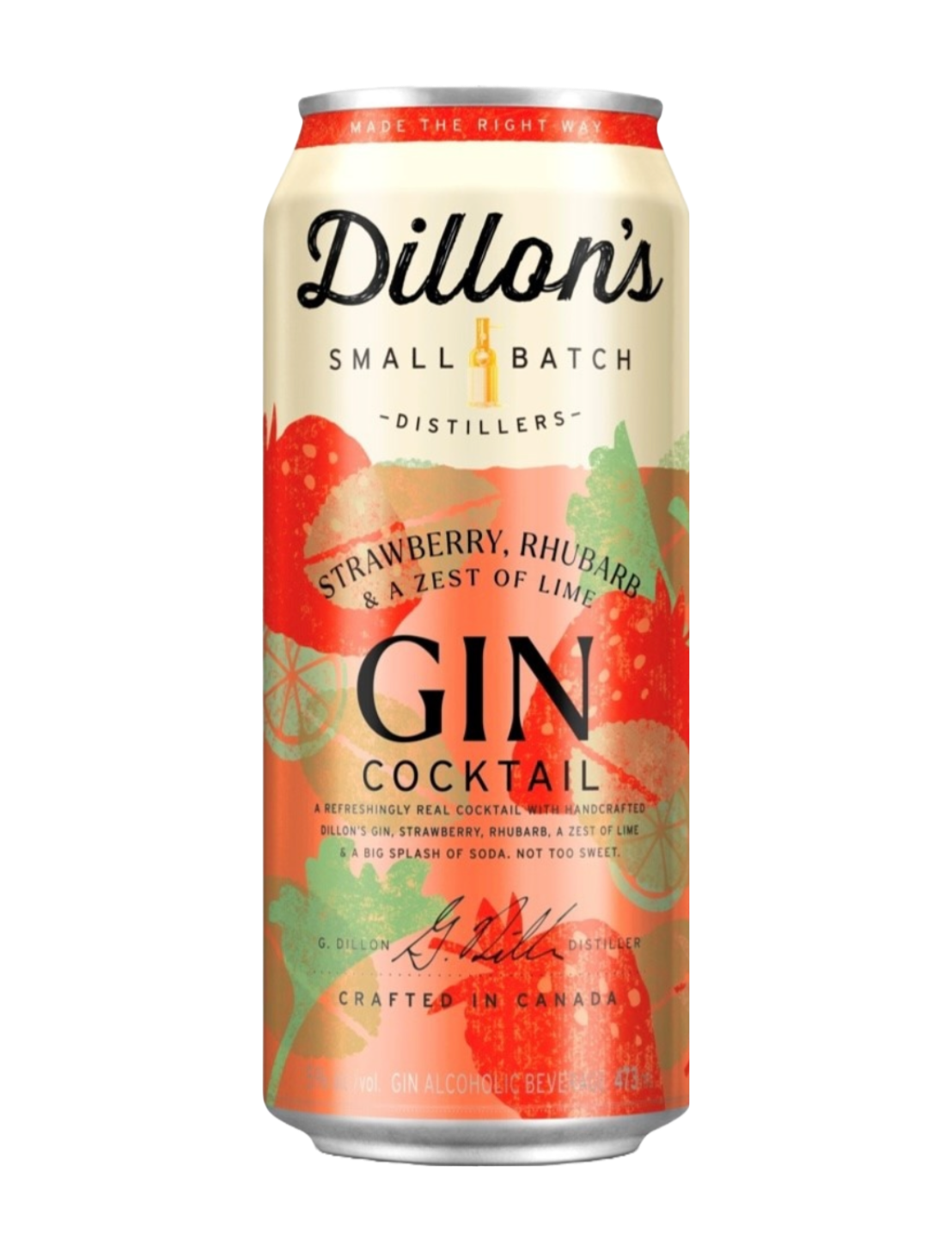Dillon's Small Batch Distillers STRAWBERRY, RHUBARB & A ZEST OF LIME GIN COCKTAIL