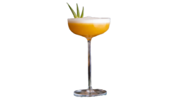 A French Martini with pineapple garnish, a romantic drink on a translucent background