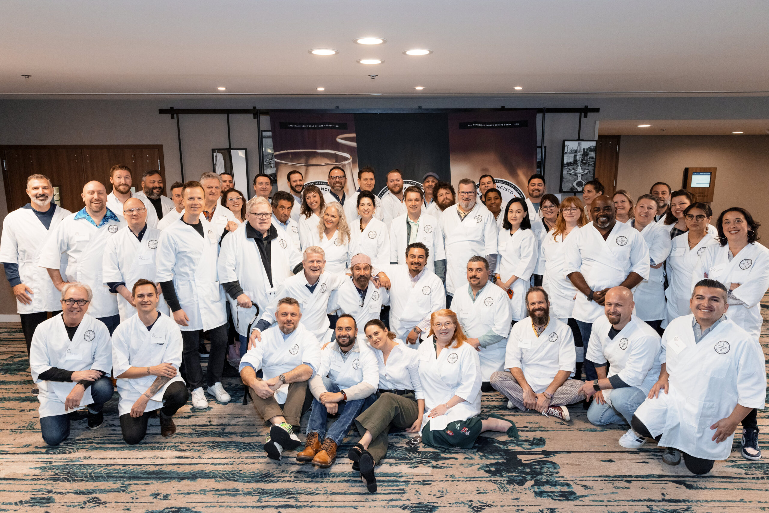 A Group picture of The Tasting Alliance testing the world's best spirits at the 2023 San Francisco World Spirits Competition