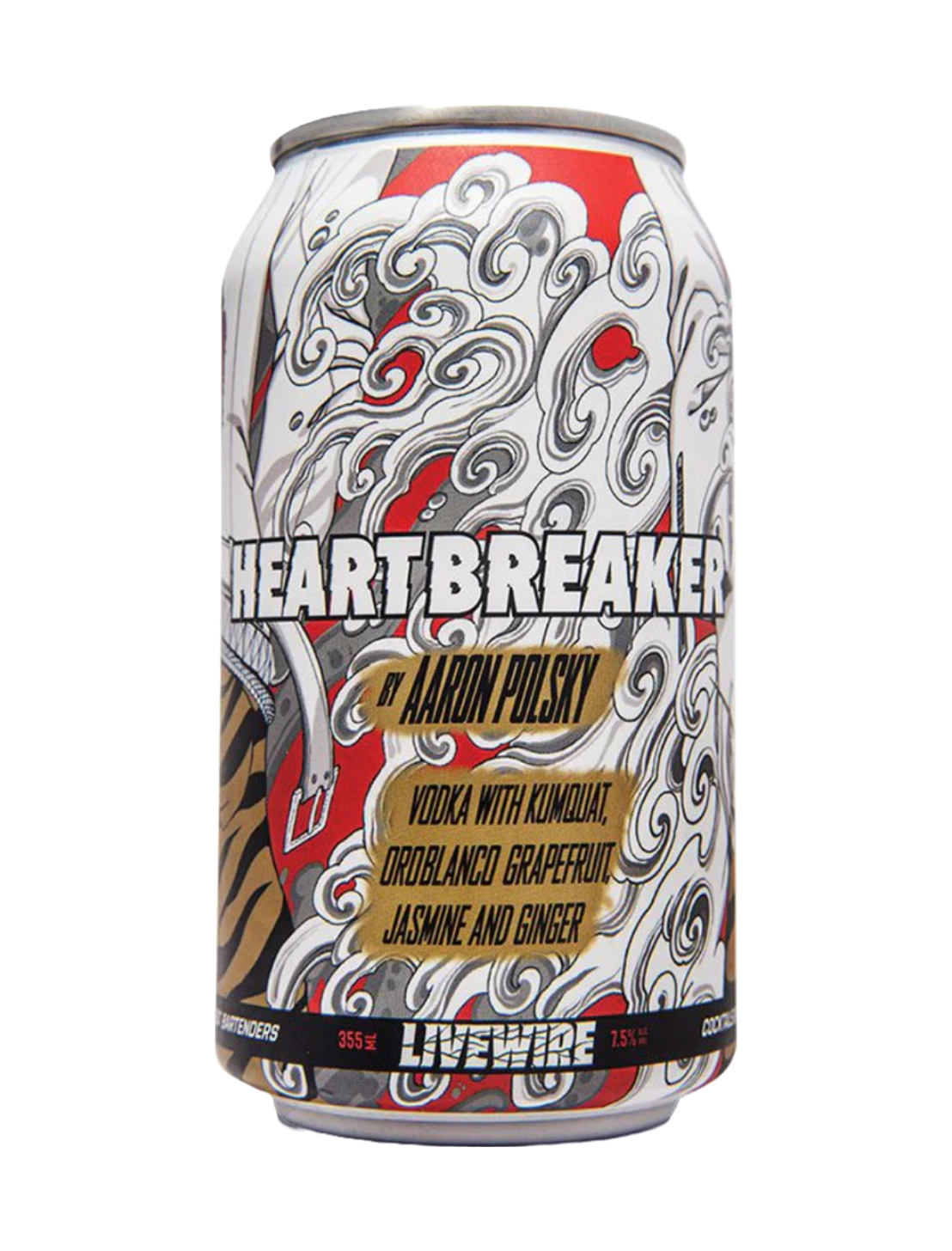 A can of LiveWire Heartbreaker Canned Cocktail in front of a plain white background