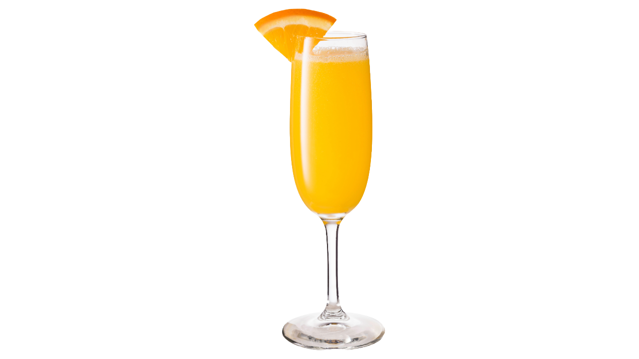 An elegant mimosa cocktail, an easy drink for beginners to make