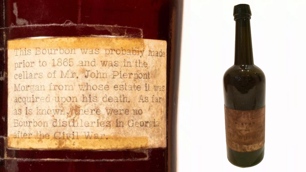 A Bottle of the oldest known whiskey in the world: Baker's Pure Rye Whiskey 1847