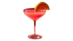 A romantic drink, sparkling cosmopolitan, with a translucent background