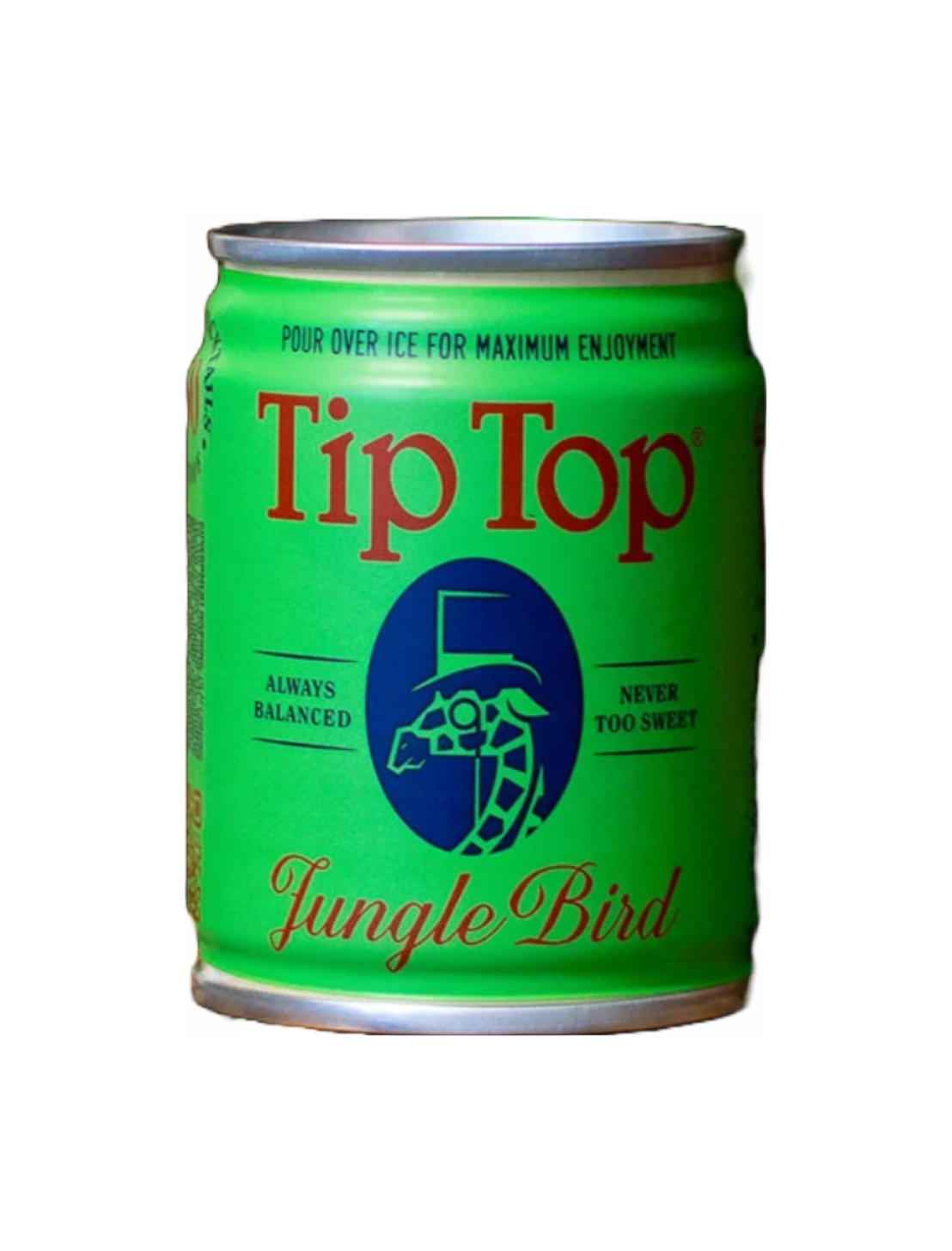 A small can of Tip Top Proper Cocktails Jungle Bird in front of a plain white background