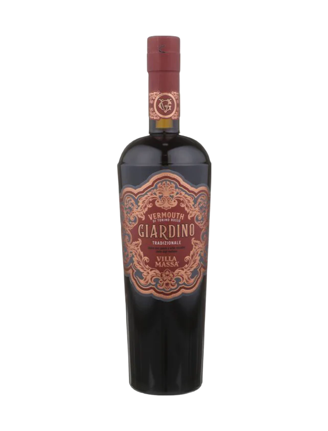 A bottle of Villa Massa Giardino Vermouth - Rich, silky, with dark fruit and spice notes.